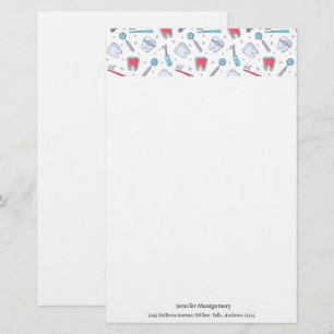 Tanden en gereedschap Tandheelkundig patroon Briefpapier