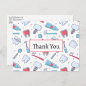 Tanden en Gereedschap Tandheelkundig Patroon Dank  Briefkaart (Voorkant / Achterkant)