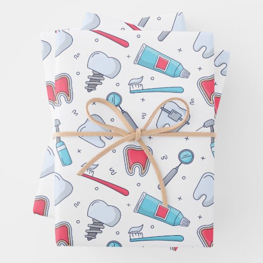 Tanden en gereedschap Tandheelkundig patroon Inpakpapier Vel (In situ)