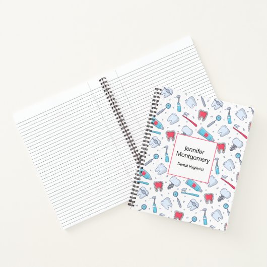 Tanden en gereedschap Tandheelkundig patroon Notitieboek (Binnen)