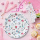 Tanden en gereedschap Tandheelkundig patroon Papieren Bordje (Feest)