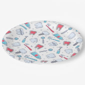 Tanden en gereedschap Tandheelkundig patroon Papieren Bordje (Gekanteld)