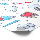 Tanden en gereedschap Tandheelkundig patroon Poster (Hoek)