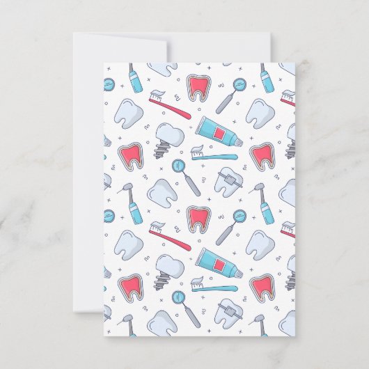 Tanden en gereedschap Tandheelkundig patroon RSVP Kaartje (Achterkant)