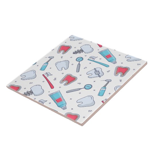 Tanden en gereedschap Tandheelkundig patroon Tegeltje (Zijkant)
