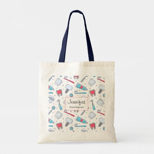 Tanden en gereedschap Tandheelkundig patroon Tote Bag (Achterkant)