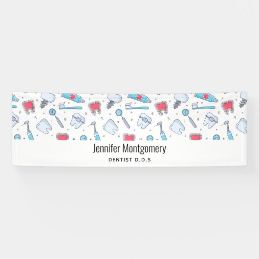 Tanden en hulpmiddelen Tandheelkundig Patroon Zake Spandoek (Horizontaal)