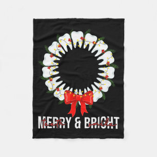 Tanden Glimlach Merry En Bright Tandarts Tandarts Fleece Deken
