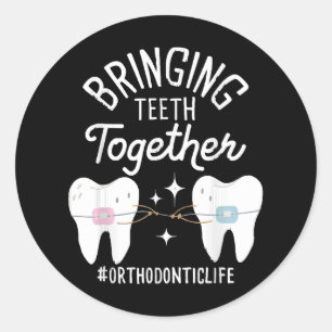 Tanden samenbrengen - Orthodontist Ronde Sticker