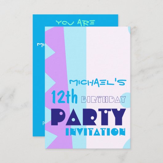 Tanden van het monster 12e verjaardagsfeest uitnod kaart (Voorkant / Achterkant)