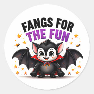 Tanden Voor De Pret Schattige Baby Vampier Hallowe Ronde Sticker