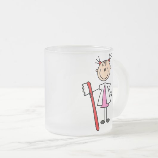 Tandenassistent met tandenborstel matglas koffiemok (Voorkant rechts)