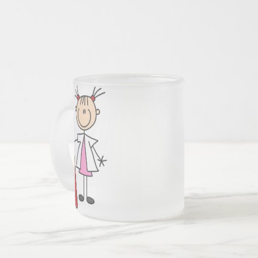 Tandenassistent met tandenborstel matglas koffiemok (Voorkant links)