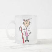 Tandenassistent met tandenborstel matglas koffiemok (Links)