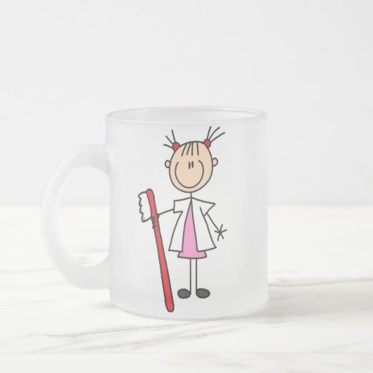 Tandenassistent met tandenborstel matglas koffiemok (Links)