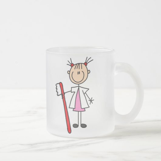 Tandenassistent met tandenborstel matglas koffiemok (Rechts)