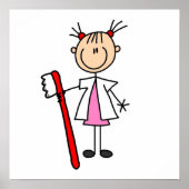 Tandenassistent met tandenborstel poster (Voorkant)