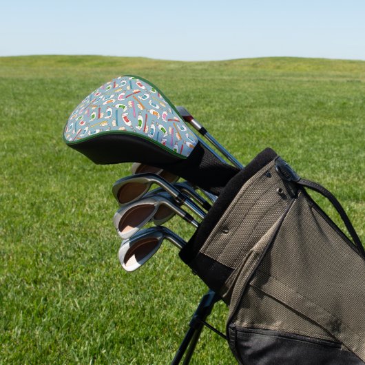 Tandenborstel- en tandpasteatpatroon golfheadcover (Insitu)