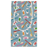 Tandenborstel- en tandpasteatpatroon klein cadeauzakje (Voorkant)