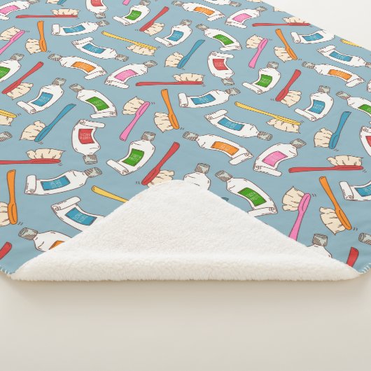 Tandenborstel- en tandpasteatpatroon sherpa deken (3/4)