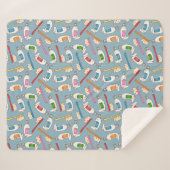 Tandenborstel- en tandpasteatpatroon sherpa deken (Voorkant (horizontaal))