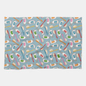 Tandenborstel- en tandpasteatpatroon theedoek (Horizontaal)