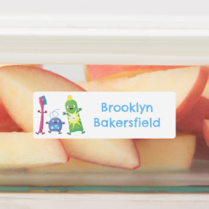 Tandenborstel tandpasta tandzijde gepersonaliseerd labels