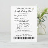 Tandenfee-ontvangstbewijs afdrukbaar kaart (Staand voorkant)