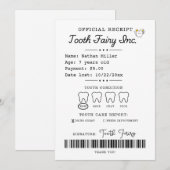 Tandenfee-ontvangstbewijs afdrukbaar kaart (Voorkant / Achterkant)