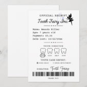 Tandenfee-ontvangstbewijs afdrukbaar kaart (Voorkant / Achterkant)