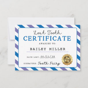 Tandenfee Verloren Tand Certificaat Afdrukbaar Kaart