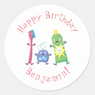 Tandenpasta tandpasta voor tandheelkundig gebruik  ronde sticker