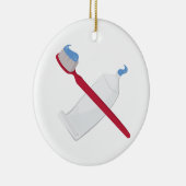 Tandenpenseel en -pasta keramisch ornament (Rechts)