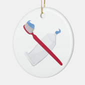 Tandenpenseel en -pasta keramisch ornament (Links)