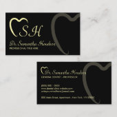 Tandheelkunde Geel Zwart Eenvoudige Tanden Visitekaartje (Voorkant / Achterkant)