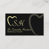 Tandheelkunde Geel Zwart Eenvoudige Tanden Visitekaartje (Voorkant)