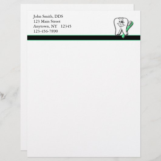 tandheelkundig briefhoofd ontwerp (Voorkant / Achterkant)