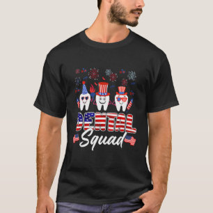 Tandheelkundig team Tooth Amerikaanse vlag 4th van T-shirt