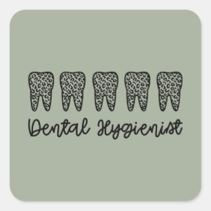 tandheelkundige apotheker   RDH Dentist leopard ta Vierkante Sticker