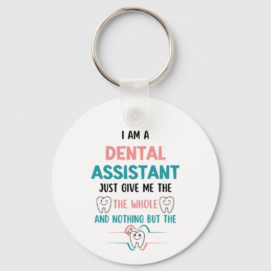 TANDHEELKUNDIGE ASSISTENT Grappig De hele tand Sleutelhanger (Achterkant)
