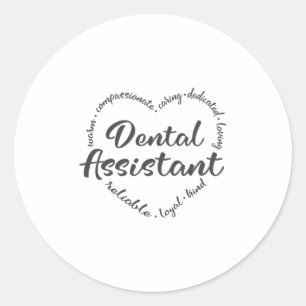 tandheelkundige assistent, tandarts, tandheelkunde ronde sticker