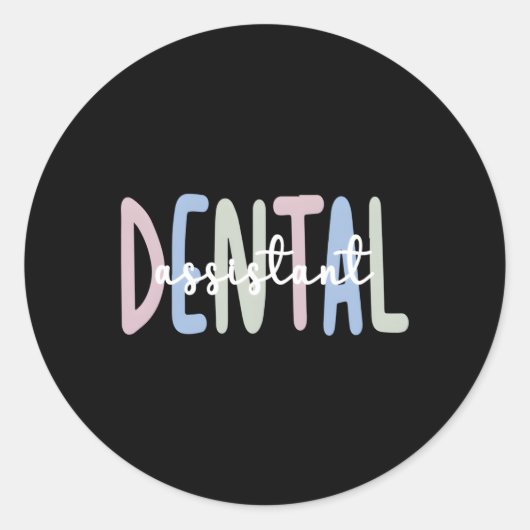 Tandheelkundige assistent tandheelkundige assisten ronde sticker (Voorkant)
