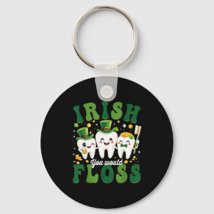 Tandheelkundige Iers zou flossen tandarts St. Patr Sleutelhanger