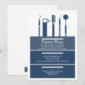 Tandheelkundige instrumenten Afstuderen Navy Blue  Kaart (Voorkant / Achterkant)