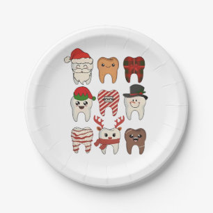 Tandheelkundige Kerst Grappige Tandarts Vakantie Papieren Bordje
