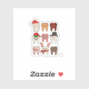 Tandheelkundige Kerst Grappige Tandarts Vakantie Sticker