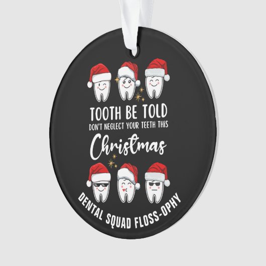 Tandheelkundige kersttand WORDEN VERTELD Floss-oph Ornament (voorkant)