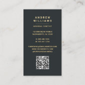 Tandheelkundige kliniek Elegant Gold QR-code Visitekaartje (Achterkant)