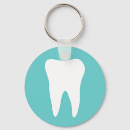 Tandheelkundige sleutelhanger met witte tand logo