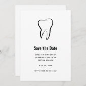 Tandheelkundige tand medisch grafisch Afstuderen Save The Date (Voorkant / Achterkant)